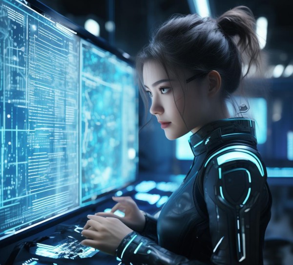 在数据战中，妮卡，一个将信息与趋势连接起来的未来科学家